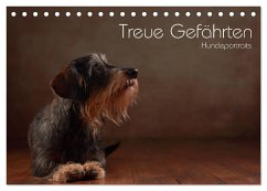 Treue Gefährten - Hundeportraits (Tischkalender 2025 DIN A5 quer), CALVENDO Monatskalender