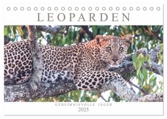 Leoparden - Geheimnisvolle Jäger (Tischkalender 2025 DIN A5 quer), CALVENDO Monatskalender