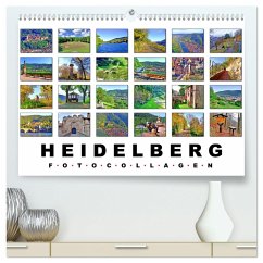 Heidelberg Fotocollagen (hochwertiger Premium Wandkalender 2025 DIN A2 quer), Kunstdruck in Hochglanz