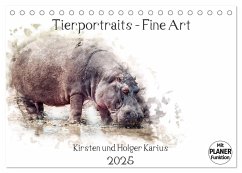 Tierportraits - Fine Art (Tischkalender 2025 DIN A5 quer), CALVENDO Monatskalender