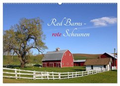 Red Barns - rote Scheunen (Wandkalender 2025 DIN A2 quer), CALVENDO Monatskalender