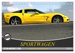 Sportwagen in knalligem Graffiti Style (Tischkalender 2025 DIN A5 quer), CALVENDO Monatskalender