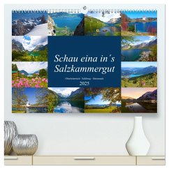 Schau eina in´s Salzkammergut (hochwertiger Premium Wandkalender 2025 DIN A2 quer), Kunstdruck in Hochglanz