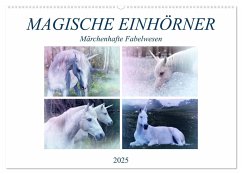 Magische Einhörner - märchenhafte Fabelwesen (Wandkalender 2025 DIN A2 quer), CALVENDO Monatskalender