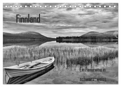 Finnland Panorama in schwarz-weiss (Tischkalender 2025 DIN A5 quer), CALVENDO Monatskalender
