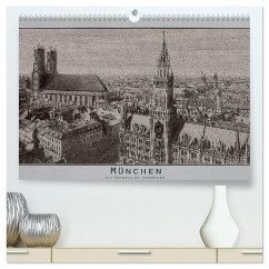 München, alte Postkarten neu interpretiert. (hochwertiger Premium Wandkalender 2025 DIN A2 quer), Kunstdruck in Hochglanz