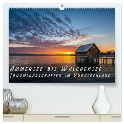 Ammersee bis Walchensee - Traumlandschaften im Voralpenland (hochwertiger Premium Wandkalender 2025 DIN A2 quer), Kunstdruck in Hochglanz