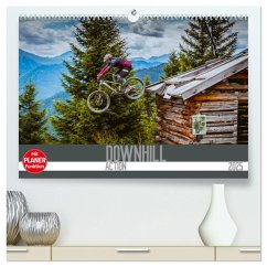 Downhill Action (hochwertiger Premium Wandkalender 2025 DIN A2 quer), Kunstdruck in Hochglanz
