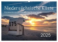 Niedersächsische Küste - Küstenorte von Ostfriesland bis Bremerhaven (Wandkalender 2025 DIN A2 quer), CALVENDO Monatskalender