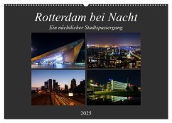 Rotterdam bei Nacht (Wandkalender 2025 DIN A2 quer), CALVENDO Monatskalender