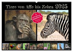 Tiere von Affe bis Zebra 2025 (Wandkalender 2025 DIN A2 quer), CALVENDO Monatskalender