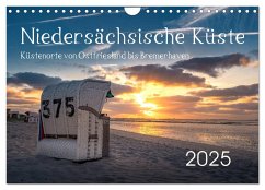 Niedersächsische Küste - Küstenorte von Ostfriesland bis Bremerhaven (Wandkalender 2025 DIN A4 quer), CALVENDO Monatskalender - Calvendo;Ganske, Rainer