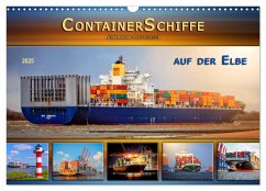 Containerschiffe auf der Elbe (Wandkalender 2025 DIN A3 quer), CALVENDO Monatskalender - Calvendo;Roder, Peter