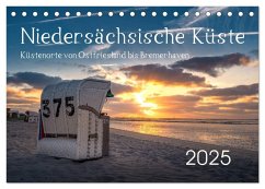 Niedersächsische Küste - Küstenorte von Ostfriesland bis Bremerhaven (Tischkalender 2025 DIN A5 quer), CALVENDO Monatskalender - Calvendo;Ganske, Rainer