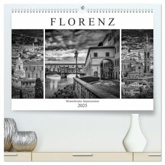 FLORENZ Monochrome Impressionen (hochwertiger Premium Wandkalender 2025 DIN A2 quer), Kunstdruck in Hochglanz