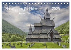 Norwegens Stabkirchen (Tischkalender 2025 DIN A5 quer), CALVENDO Monatskalender