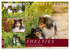 SHELTIES Liebe auf 4 Pfoten (Tischkalender 2025 DIN A5 quer), CALVENDO Monatskalender