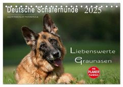 Deutsche Schäferhunde - Liebenswerte Graunasen (Tischkalender 2025 DIN A5 quer), CALVENDO Monatskalender