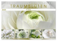 Traumblüten in Weiß (Tischkalender 2025 DIN A5 quer), CALVENDO Monatskalender