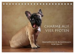 Charme auf vier Pfoten - Französische Bulldoggen Portraits (Tischkalender 2025 DIN A5 quer), CALVENDO Monatskalender