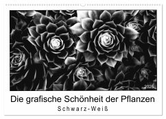 Die grafische Schönheit der Pflanzen ¿ Schwarz-Weiß (Wandkalender 2025 DIN A2 quer), CALVENDO Monatskalender - Calvendo;Wurster, Beate