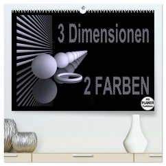 3 Dimensionen - 2 Farben (hochwertiger Premium Wandkalender 2025 DIN A2 quer), Kunstdruck in Hochglanz