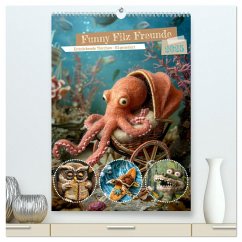Funny Filz Freunde (hochwertiger Premium Wandkalender 2025 DIN A2 hoch), Kunstdruck in Hochglanz