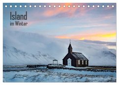 Island im Winter (Tischkalender 2025 DIN A5 quer), CALVENDO Monatskalender