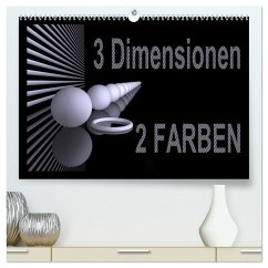 3 Dimensionen - 2 Farben (hochwertiger Premium Wandkalender 2025 DIN A2 quer), Kunstdruck in Hochglanz