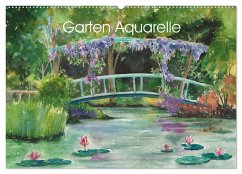 Garten Aquarelle (Wandkalender 2025 DIN A2 quer), CALVENDO Monatskalender