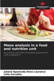 Menu analysis in a food and nutrition unit