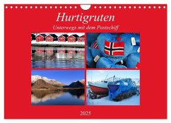 Hurtigruten - Unterwegs mit dem Postschiff (Wandkalender 2025 DIN A4 quer), CALVENDO Monatskalender
