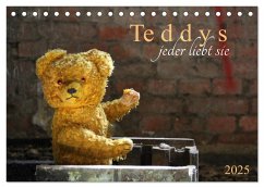 Teddys...jeder liebt sie (Tischkalender 2025 DIN A5 quer), CALVENDO Monatskalender