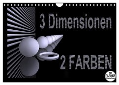 3 Dimensionen - 2 Farben (Wandkalender 2025 DIN A4 quer), CALVENDO Monatskalender