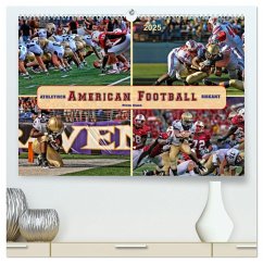 American Football - athletisch und riskant (hochwertiger Premium Wandkalender 2025 DIN A2 quer), Kunstdruck in Hochglanz