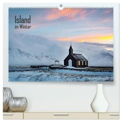 Island im Winter (hochwertiger Premium Wandkalender 2025 DIN A2 quer), Kunstdruck in Hochglanz