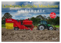 Landwirtschaftliche Maschinen im Einsatz (Wandkalender 2025 DIN A2 quer), CALVENDO Monatskalender - Calvendo;Schnellewelten