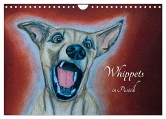 Whippets in Pastell (Wandkalender 2025 DIN A4 quer), CALVENDO Monatskalender