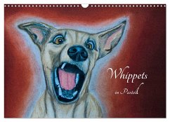 Whippets in Pastell (Wandkalender 2025 DIN A3 quer), CALVENDO Monatskalender