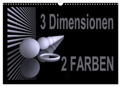 3 Dimensionen - 2 Farben (Wandkalender 2025 DIN A3 quer), CALVENDO Monatskalender - Calvendo;IssaBild