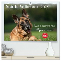 Deutsche Schäferhunde - Liebenswerte Graunasen (hochwertiger Premium Wandkalender 2025 DIN A2 quer), Kunstdruck in Hochglanz
