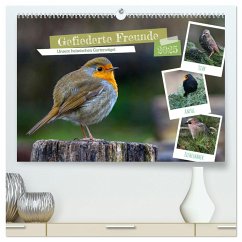 Gefiederte Freunde - Unsere heimischen Gartenvögel (hochwertiger Premium Wandkalender 2025 DIN A2 quer), Kunstdruck in Hochglanz - Calvendo;Wilczek, Dieter