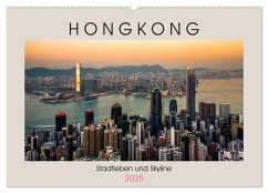HONGKONG Skyline und Stadtleben (Wandkalender 2025 DIN A2 quer), CALVENDO Monatskalender