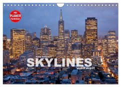 Skylines weltweit (Wandkalender 2025 DIN A4 quer), CALVENDO Monatskalender