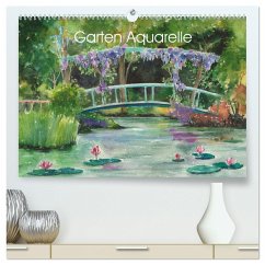 Garten Aquarelle (hochwertiger Premium Wandkalender 2025 DIN A2 quer), Kunstdruck in Hochglanz