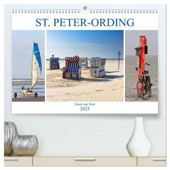 ST. PETER ORDING Strand und Meer (hochwertiger Premium Wandkalender 2025 DIN A2 quer), Kunstdruck in Hochglanz
