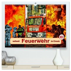 Feuerwehr - weltweit im Einsatz (hochwertiger Premium Wandkalender 2025 DIN A2 quer), Kunstdruck in Hochglanz