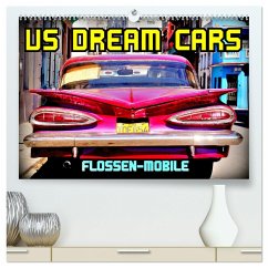 US DREAM CARS - Flossen-Mobile (hochwertiger Premium Wandkalender 2025 DIN A2 quer), Kunstdruck in Hochglanz