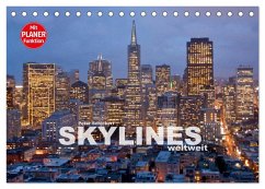 Skylines weltweit (Tischkalender 2025 DIN A5 quer), CALVENDO Monatskalender