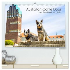 Australian Cattle Dogs zwischen Kunst und Kultur (hochwertiger Premium Wandkalender 2025 DIN A2 quer), Kunstdruck in Hochglanz